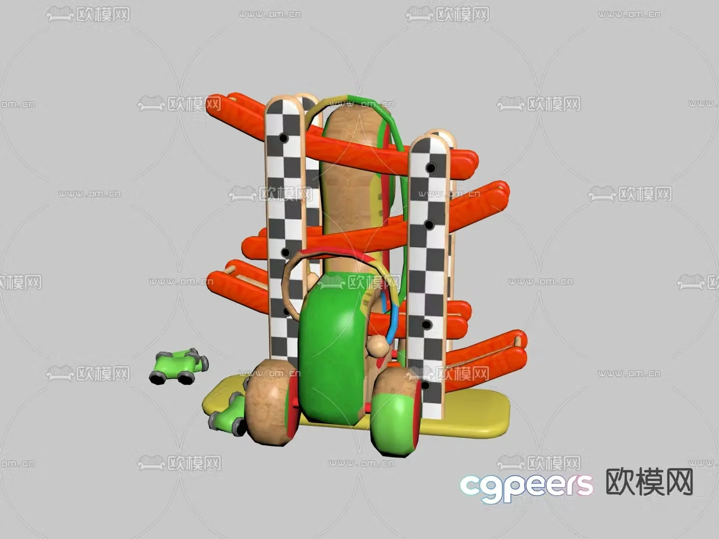 Toy building block runway 3d model