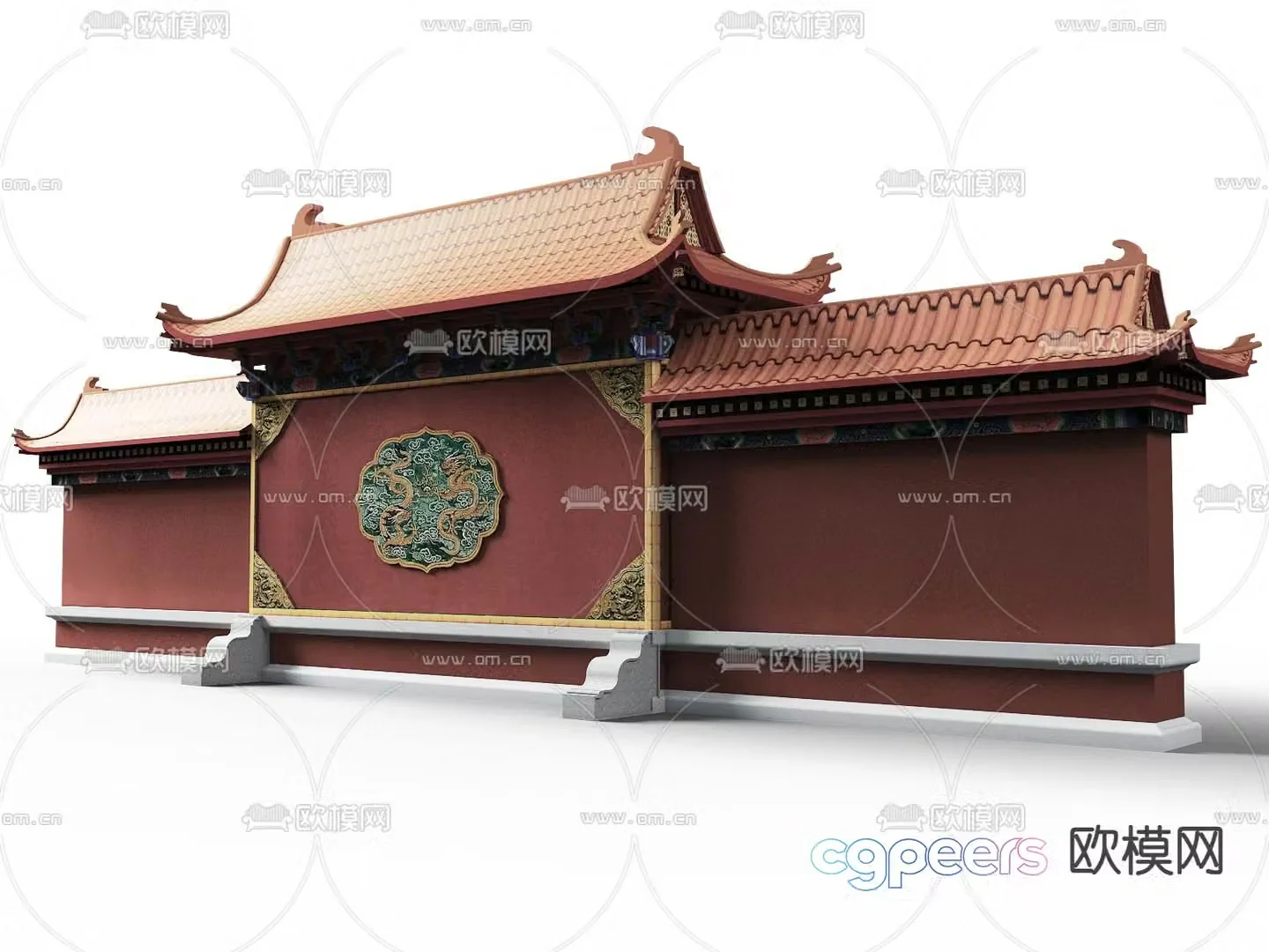 Chinese style landscape wall screen wall screen wall 3d model
