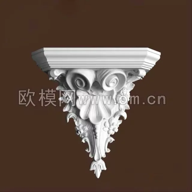 A White Ornate Shelf 3D Model – 21417 – VRAY Render