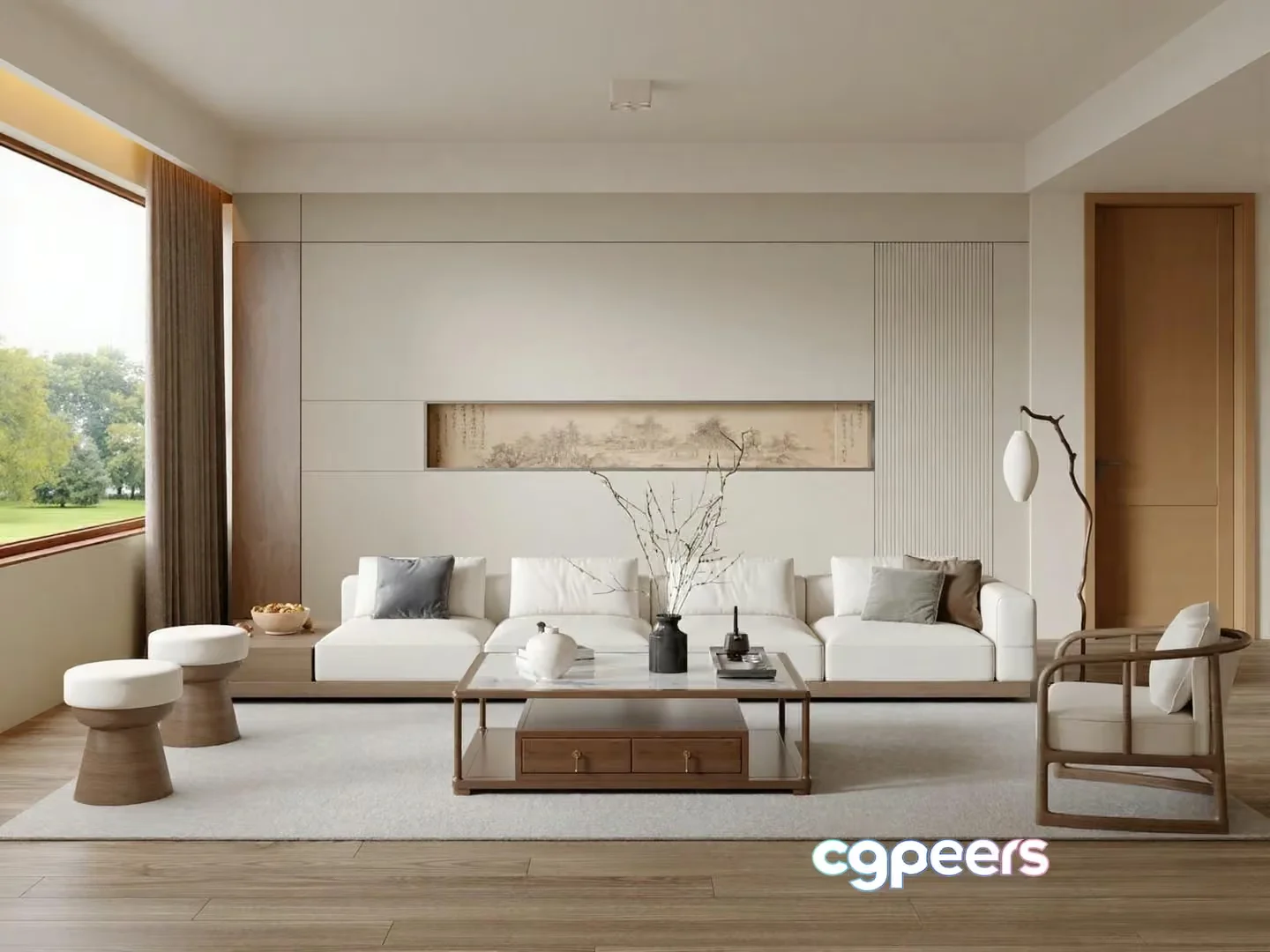 Modern Living Room 3D Model – 5506 – VRAY Render