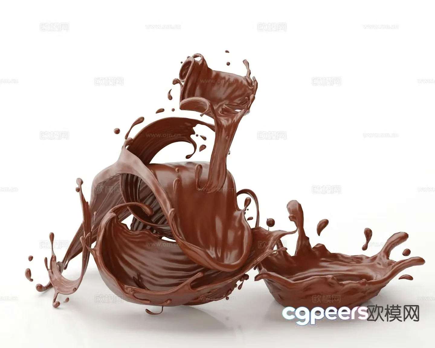 water splash chocolate sauce yogurt splash water splash fluid liquid 3d model