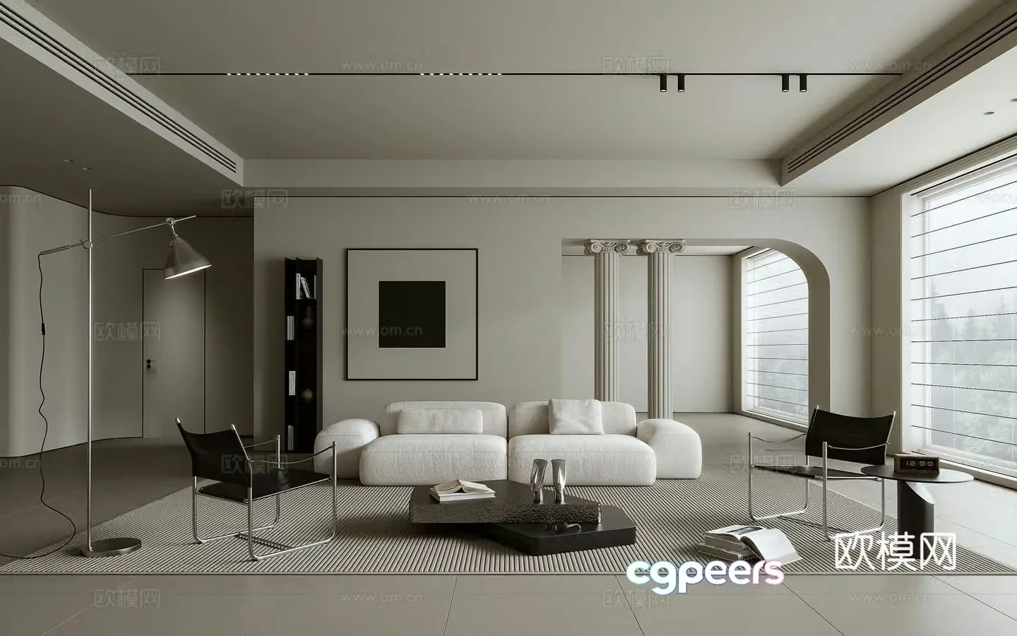 Minimalist living room 3d model