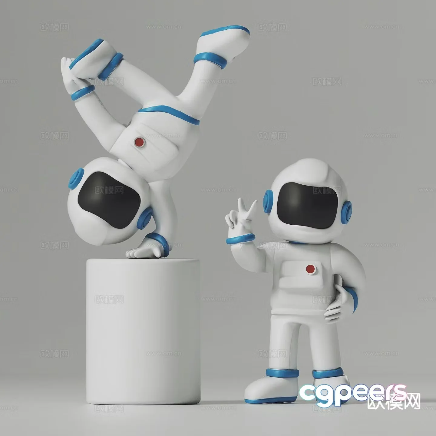 Astronaut sculpture cartoon sculpture ornament 3d model
