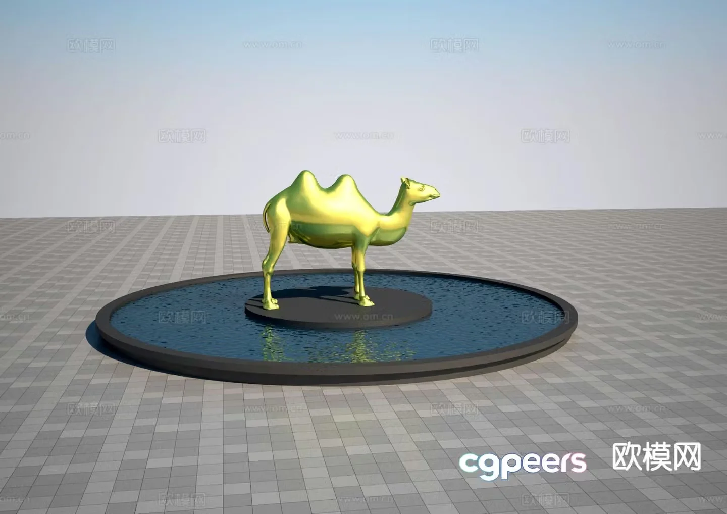 Desert boat sculpture camel sculpture 3d model