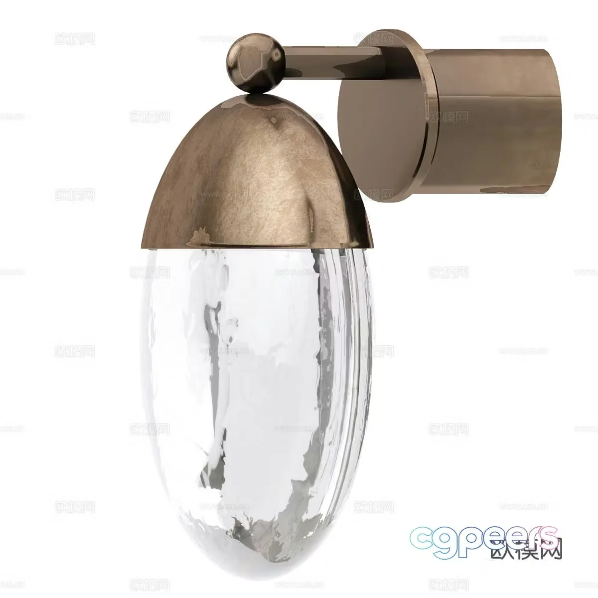 New Chinese light luxury Ochre Gaia wall light 3d model