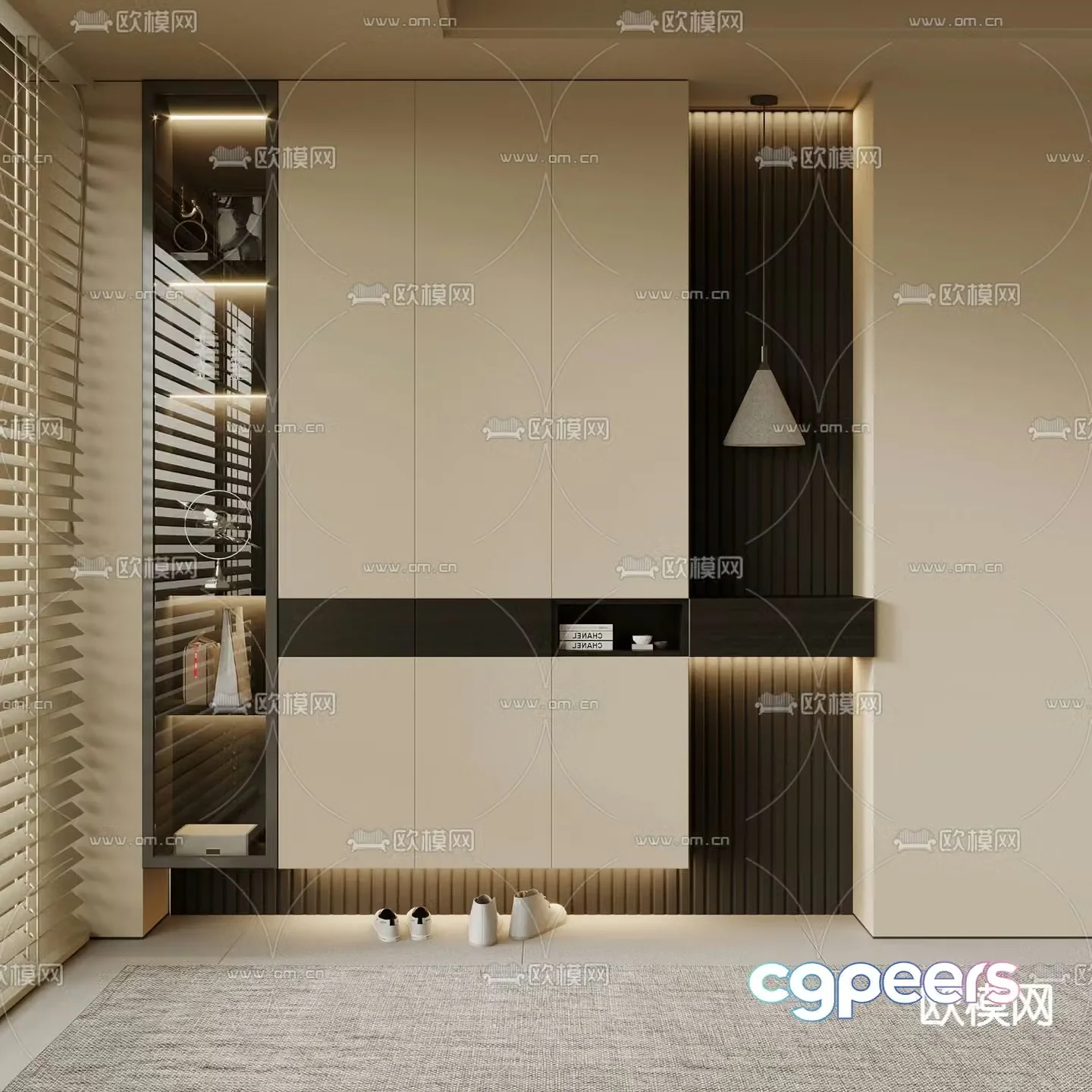 3D model of the entrance shoe cabinet