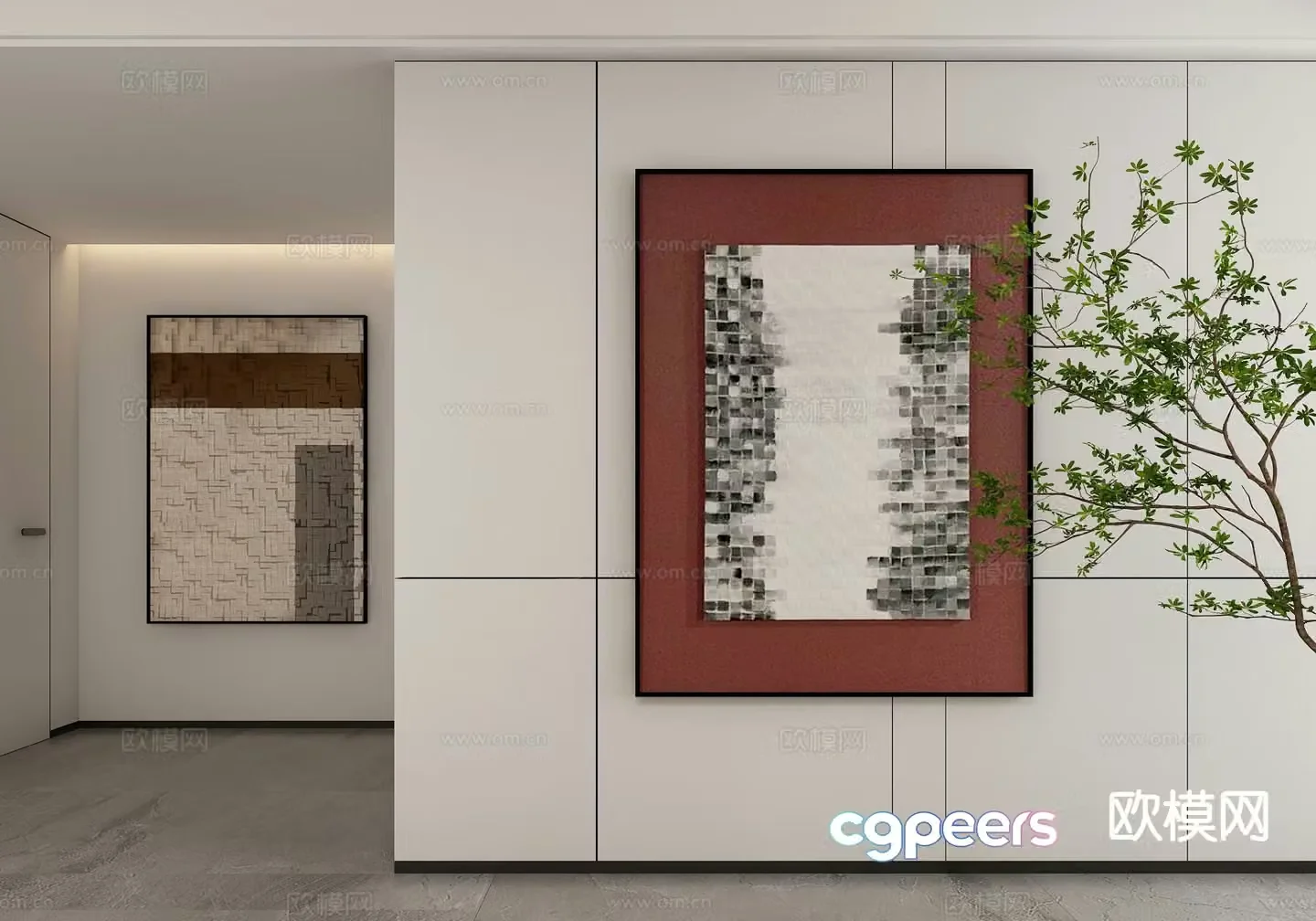Modern art painting texture painting decorative painting 3d model