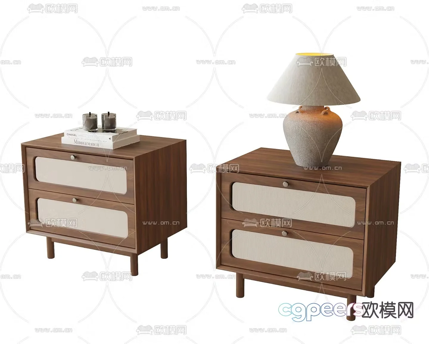 Medieval style bedside table 3d model