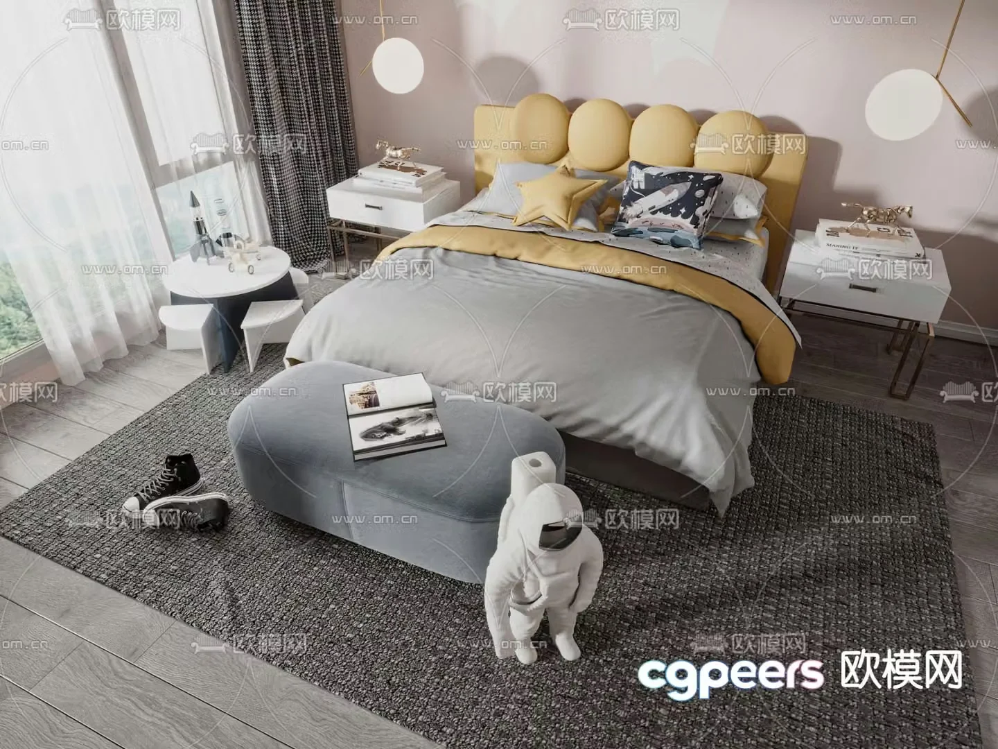Modern children’s bed 3d model