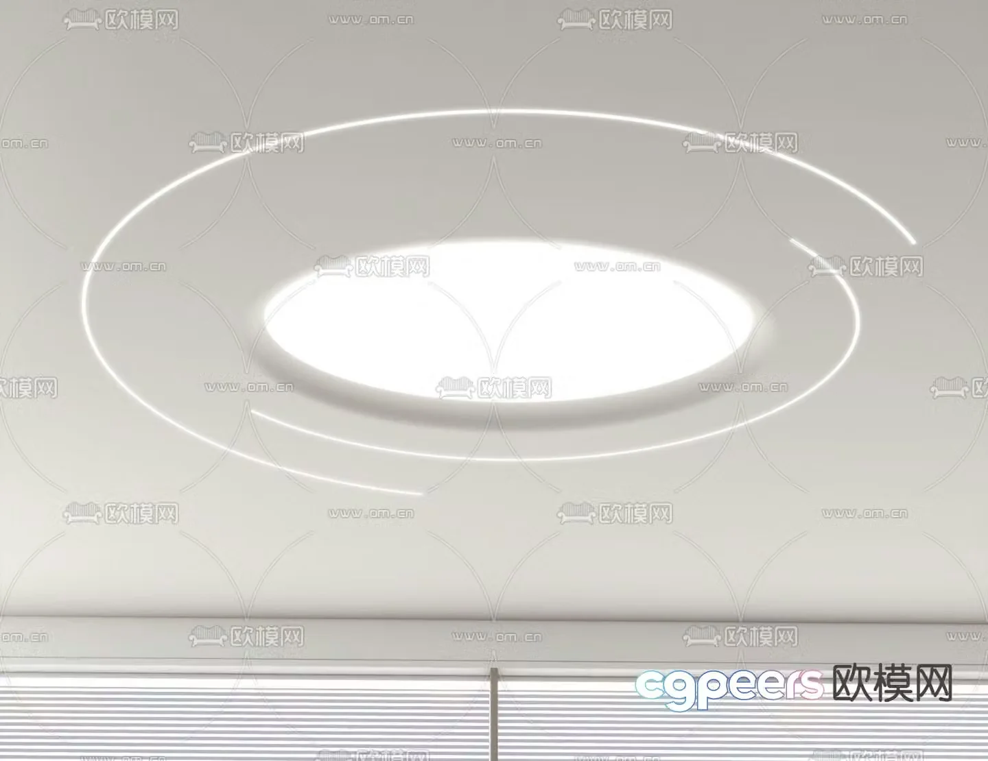 Soft film ceiling silicone luminous light strip oval ceiling 3D model