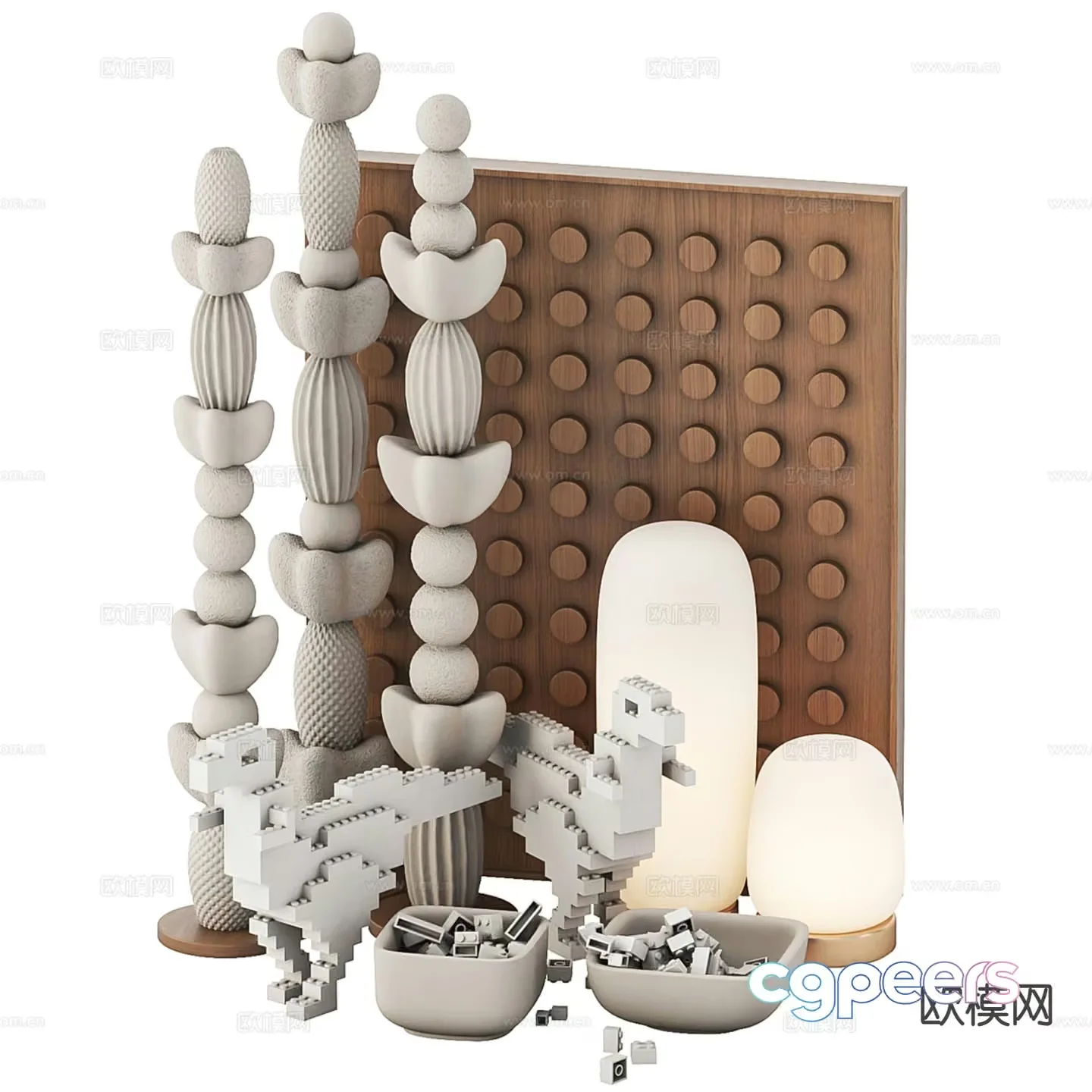 Abstract Decorative Pieces 3D Model – 17260 – CORONA Render