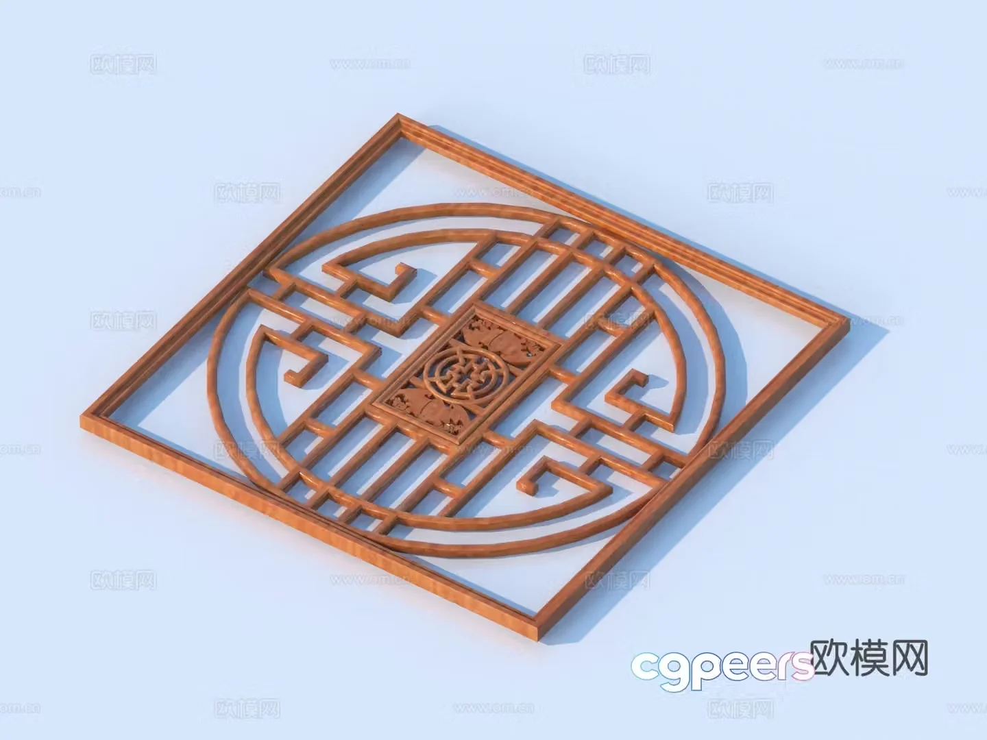 Carving window Grating window Hollow window Relief Wood carving 3D model