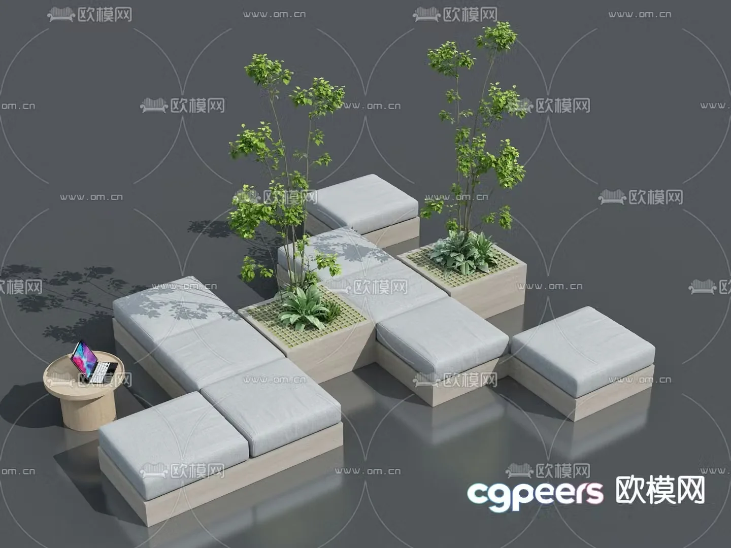 Card seat sofa tree pool sofa splicing sofa 3d model