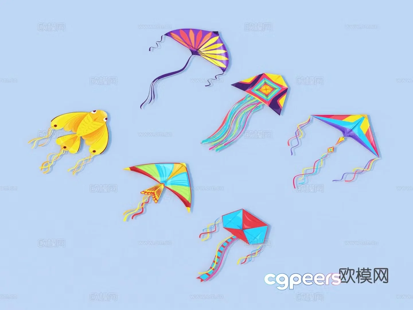 kite toy ornament decoration 3d model