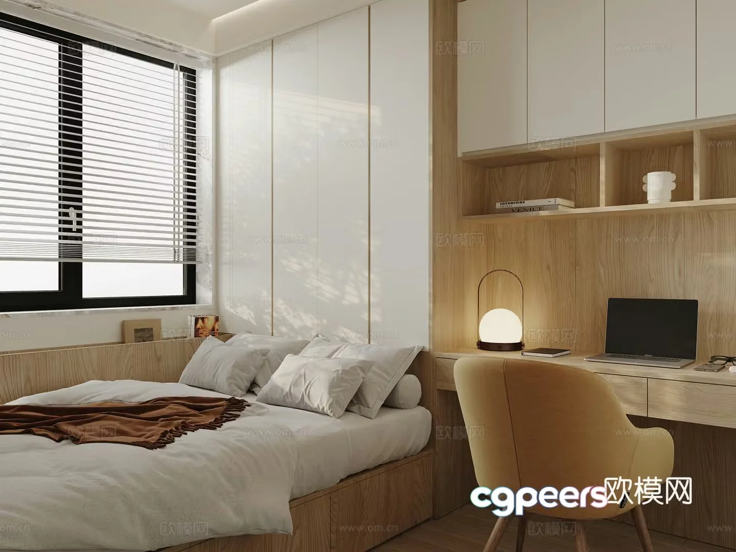 Modern tatami bedroom 3d model
