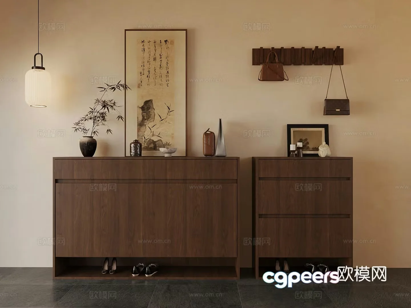 New Chinese shoe cabinet 3D model