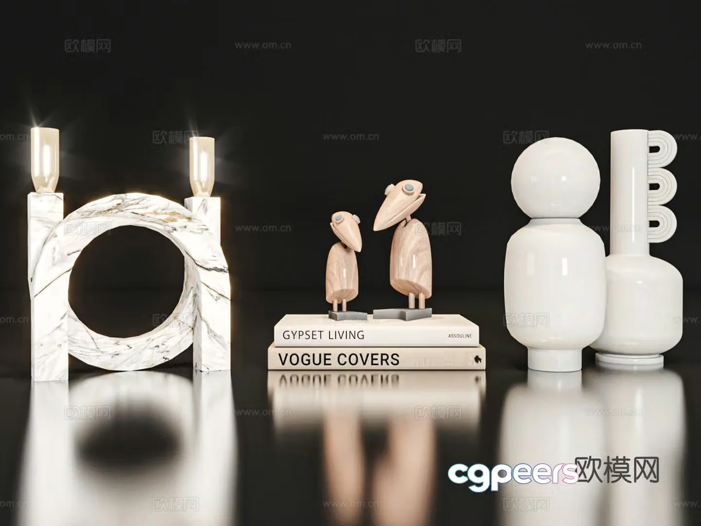 Modern jewelry ornaments sculpture table lamp 3d model