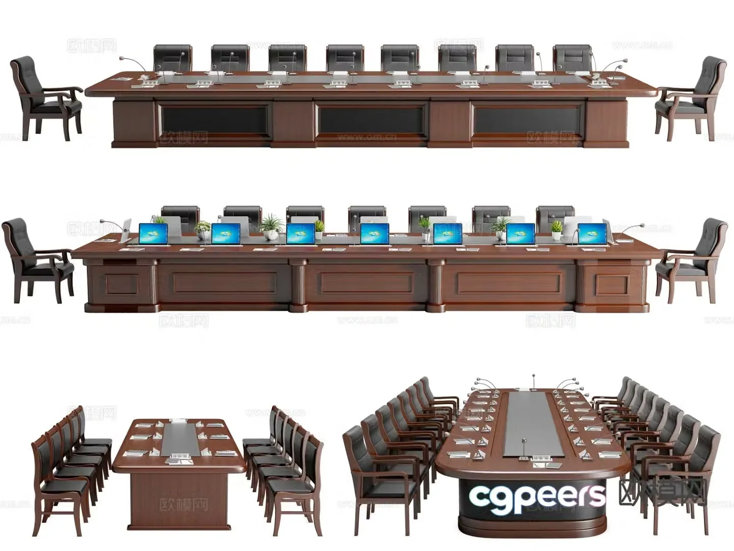 Modern conference tables and chairs chairman table and chairs 3d model