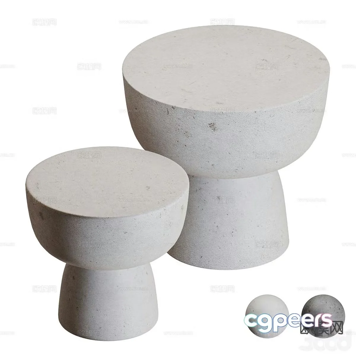 Modern round table corner table side table 3D model