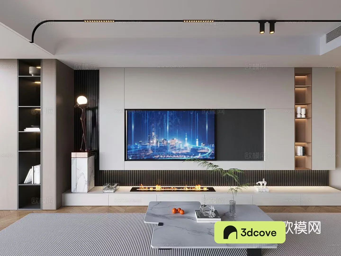 Modern background wall TV background