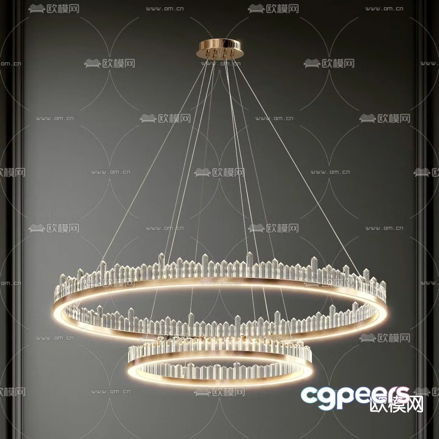 Light luxury chandeliers crystal chandeliers 3D model