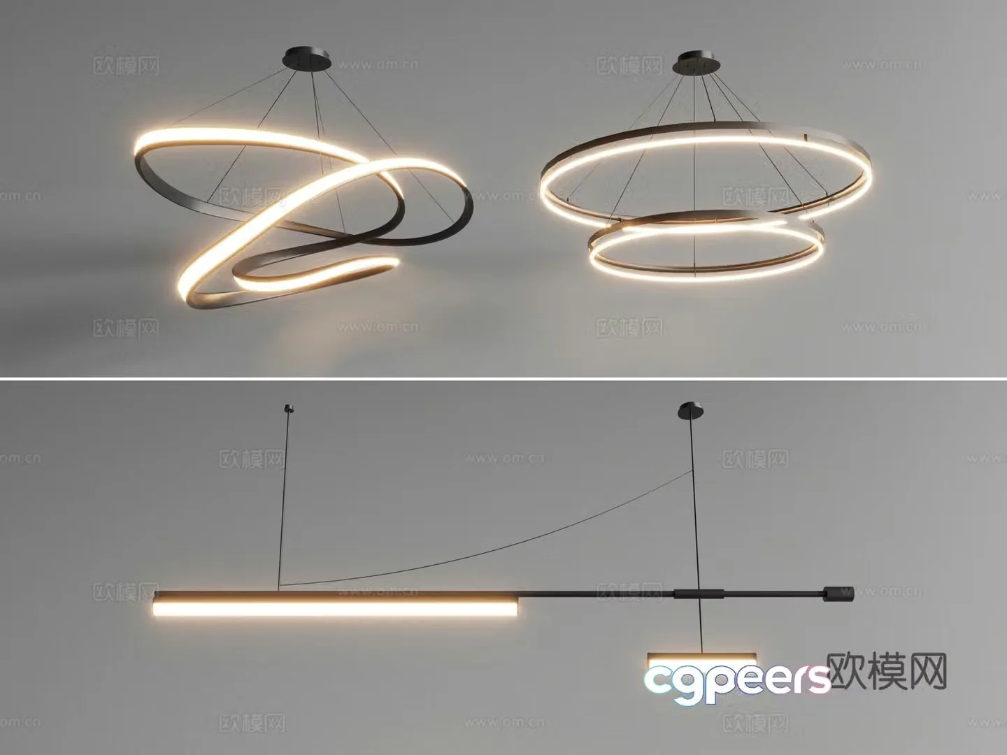 Modern chandelier 3d model