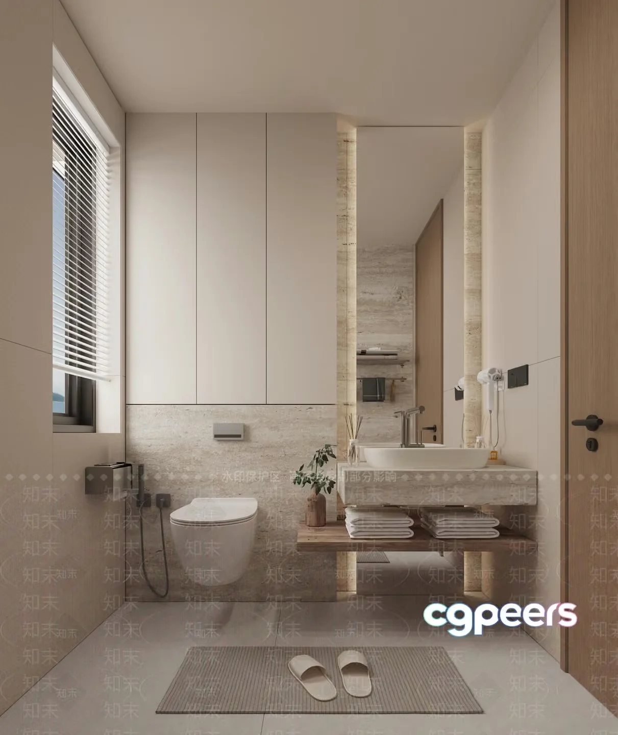 Modern Bathroom Design 3D Model – 7512 – VRAY Render