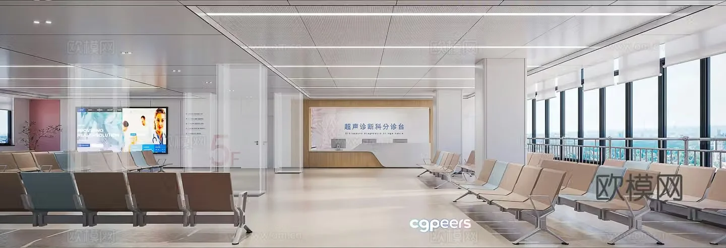 3D model of hospital waiting area