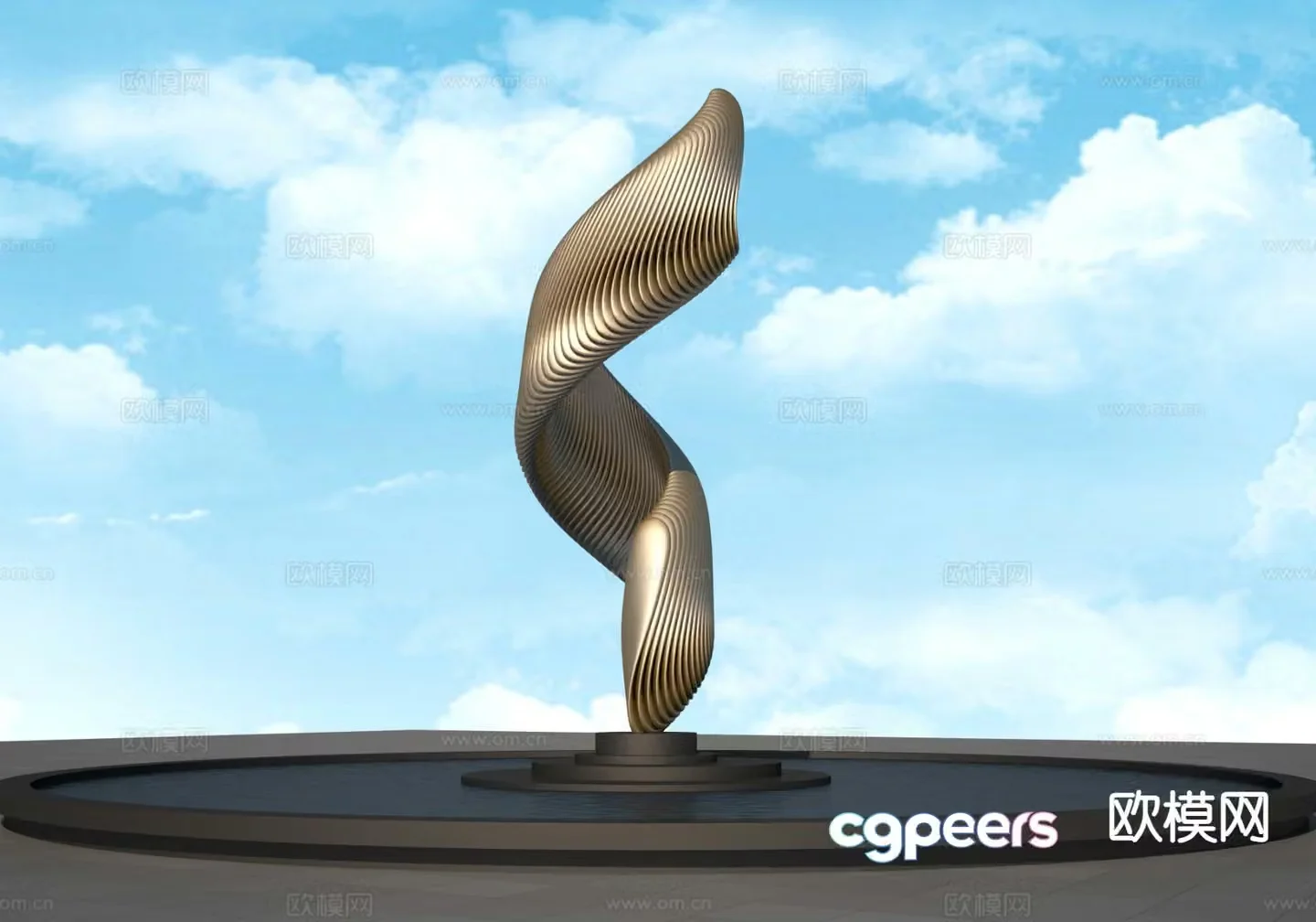 Spiral sculpture landscape sculpture 3d model