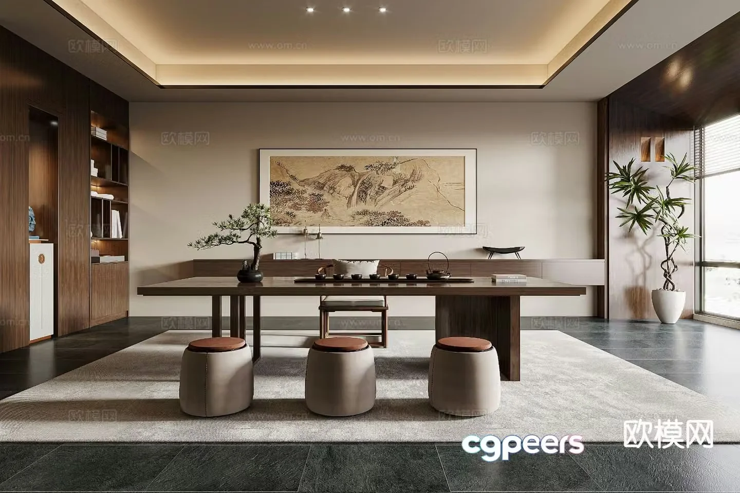 New Chinese tea room 3d model