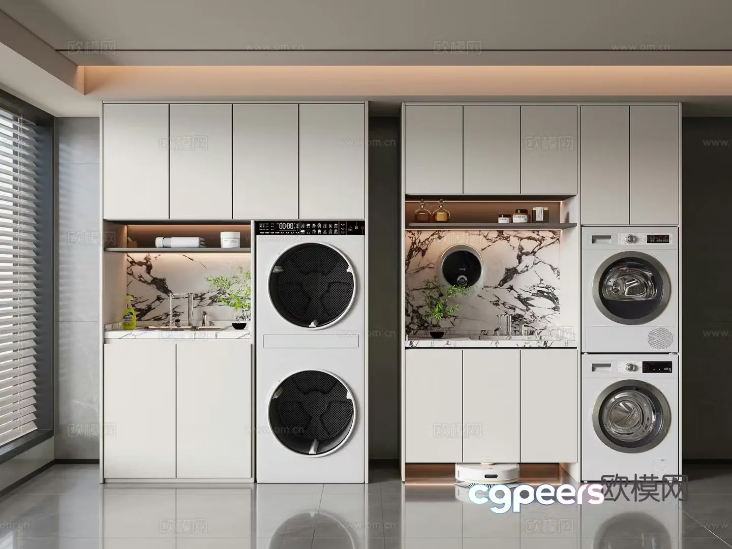 Modern washing machine cabinet 3d model