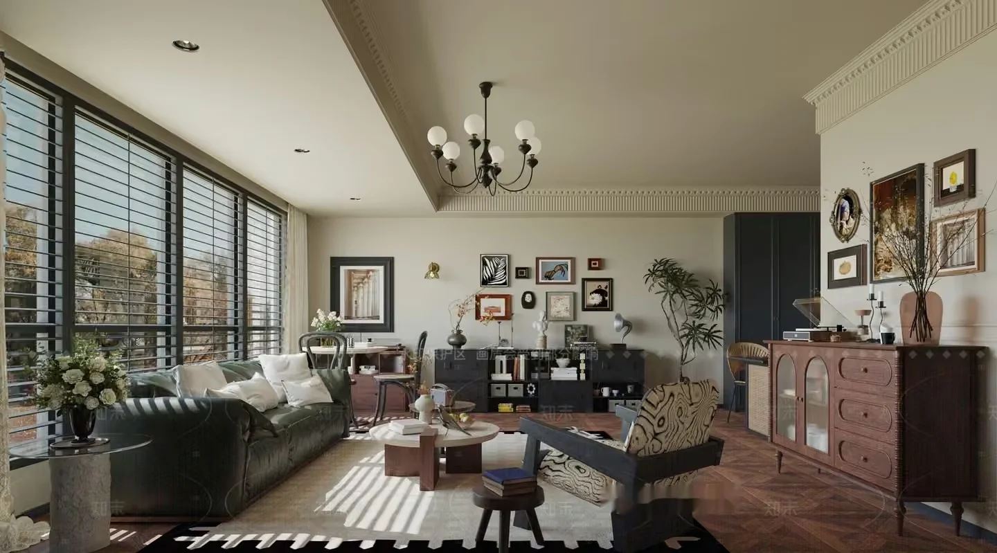 Modern Living Room 3D Model – 923 – VRAY Render