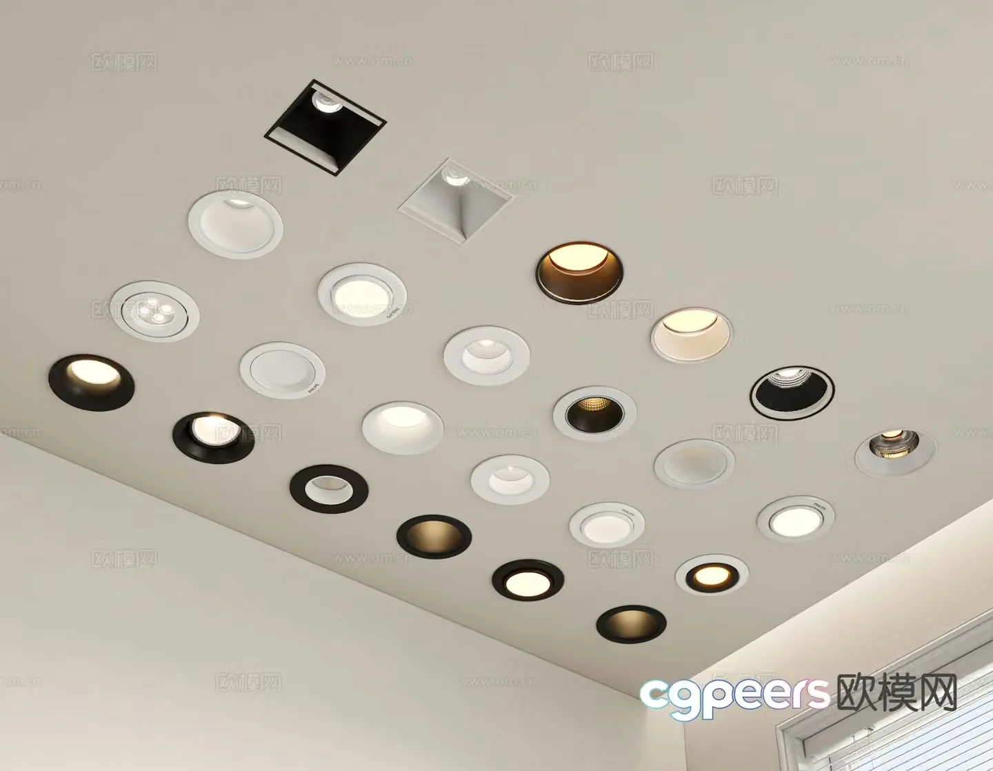 Modern recessed downlight spotlight 3d model