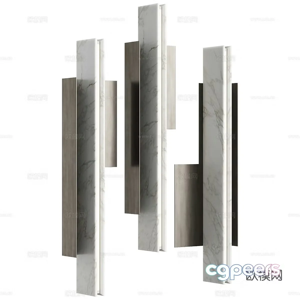 Modern Italian light luxury marble wall lamp 3D model