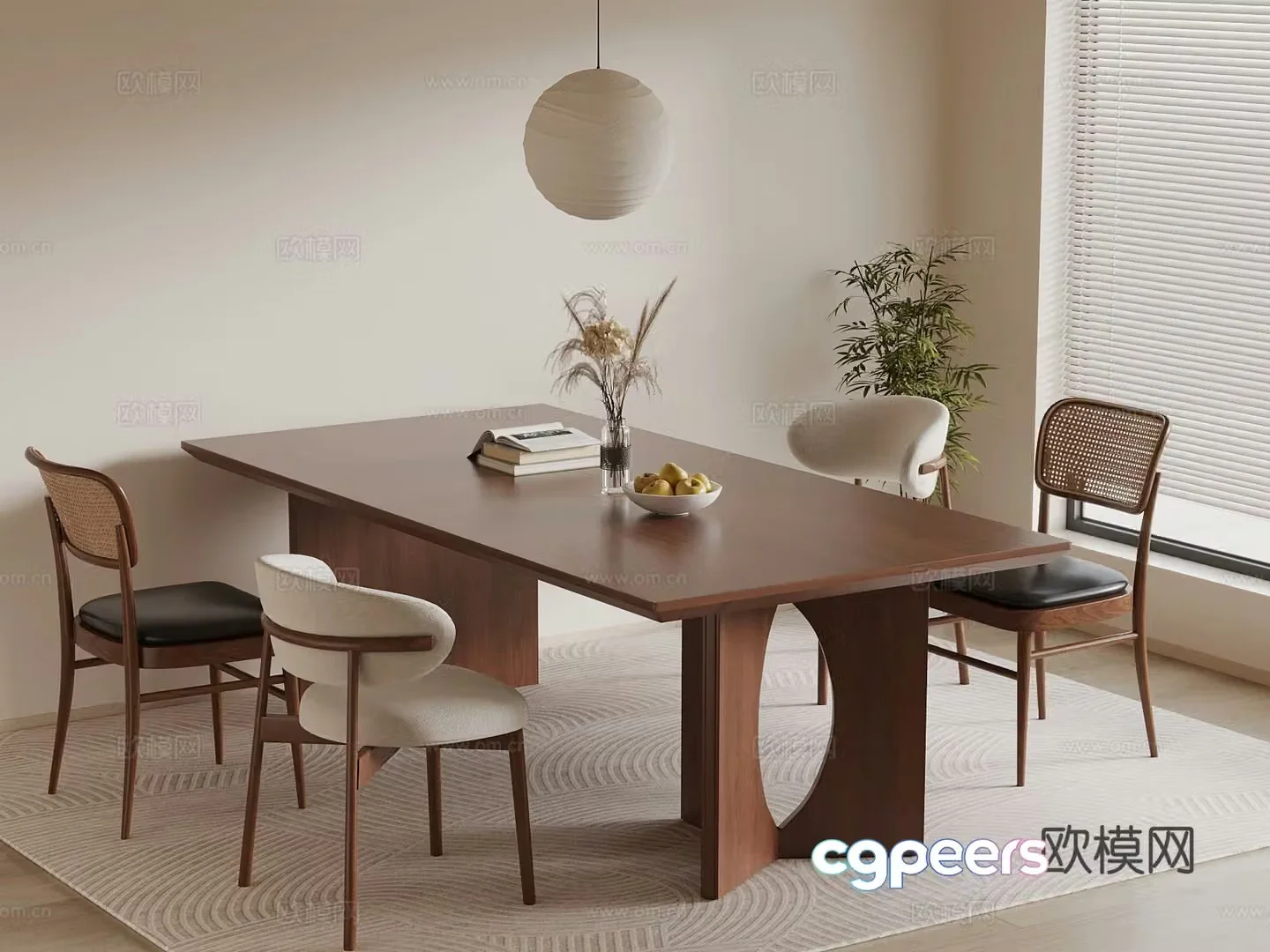 Medieval style dining table and chairs bar dining table 3D model