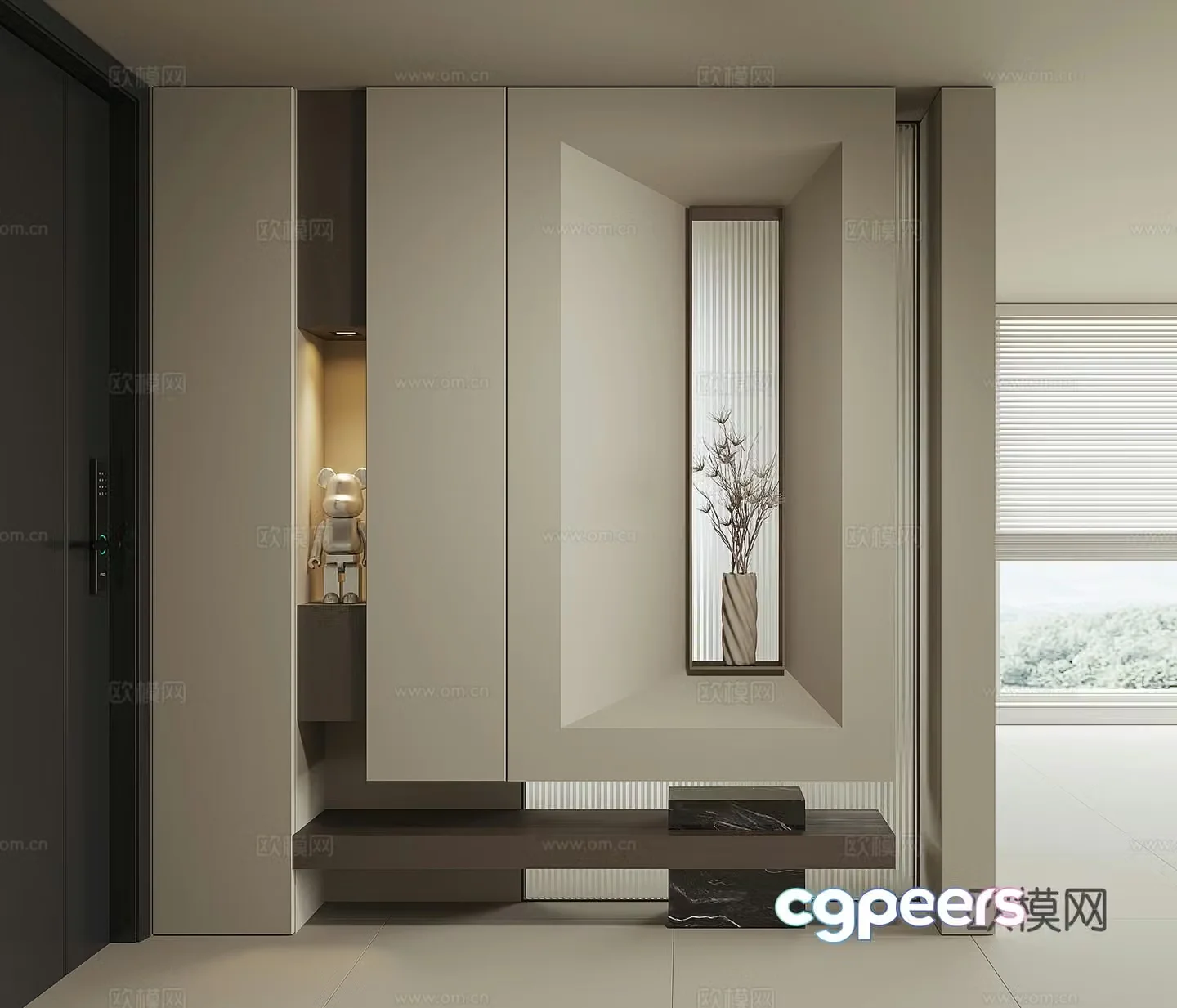 Modern entrance entrance door cabinet 3D model