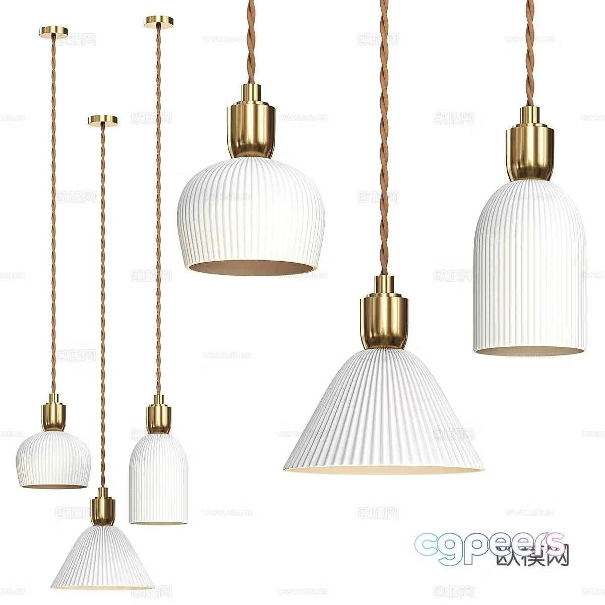 Modern light luxury Olly decorative chandelier 3d model