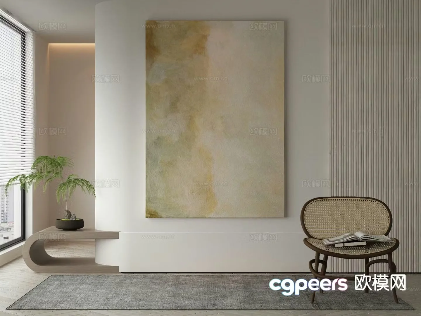 Modern decorative painting abstract painting 3d model