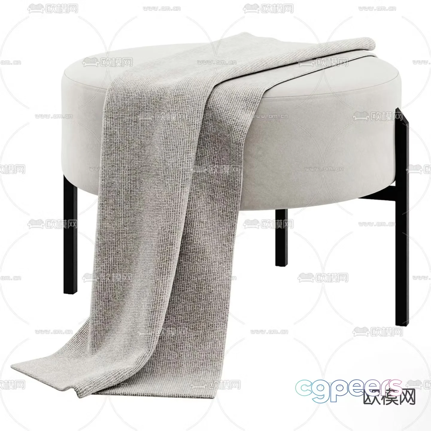 Stool sofa stool round stool low stool 3d model