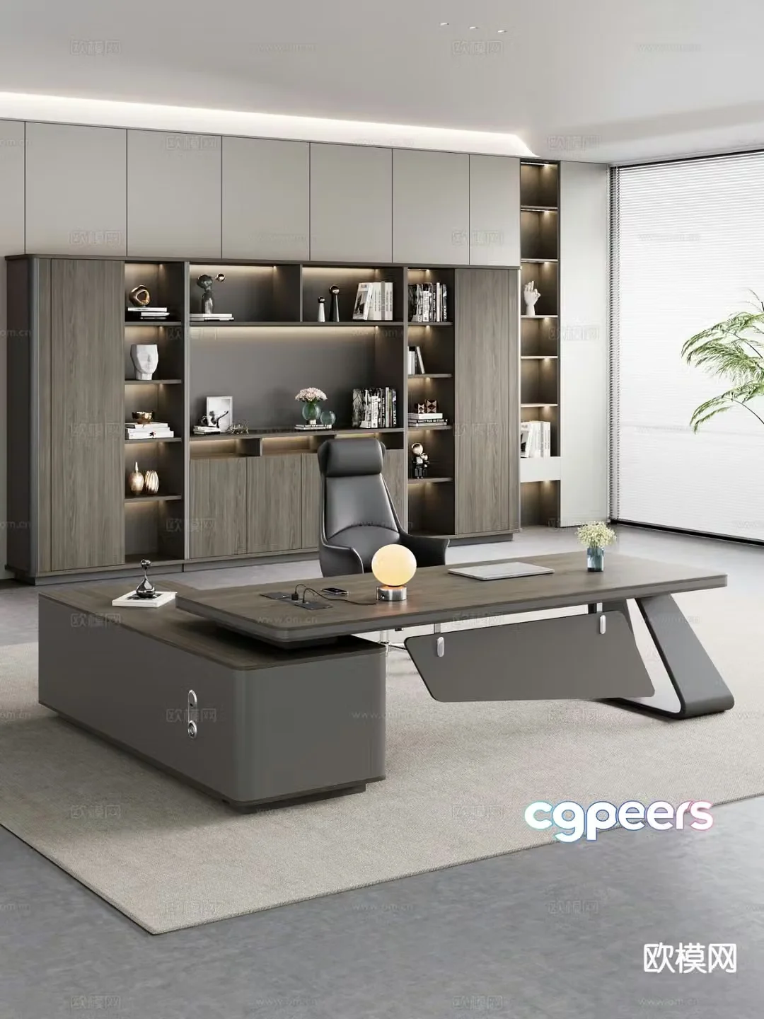 Modern office desk desk boss desk executive desk 3d model