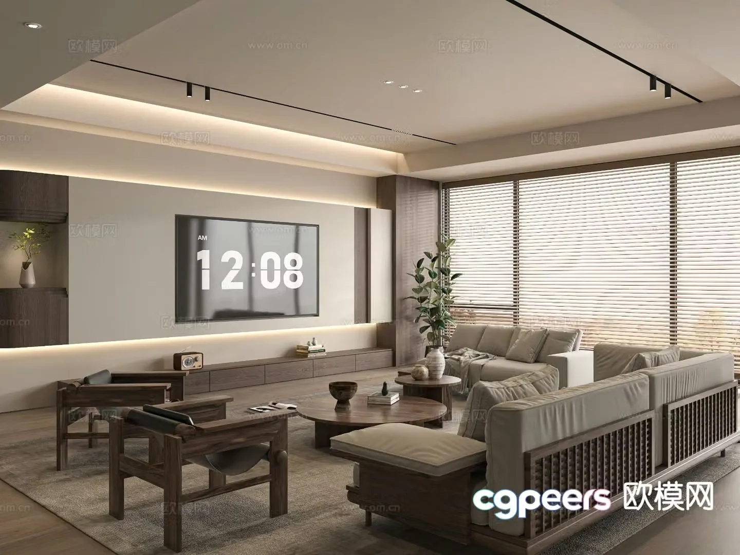 Wabi-sabi living room 3d model