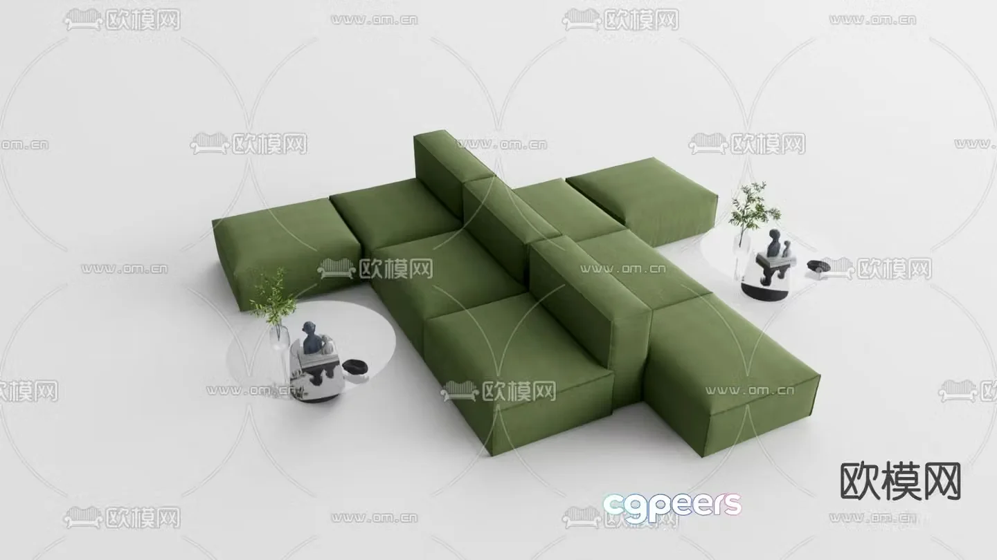 Modular sofa office sofa 3d model
