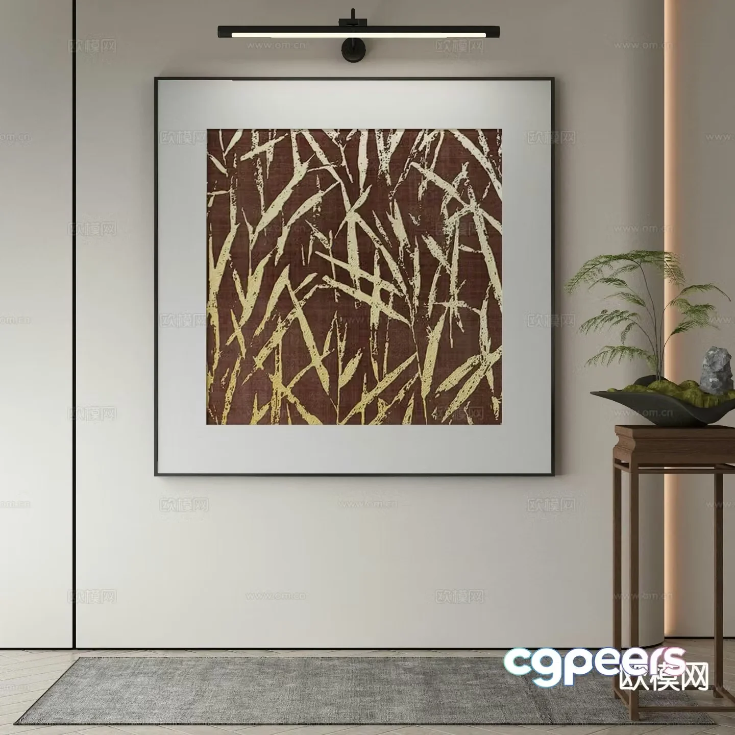 Modern mirror headlight decorative painting 3d model