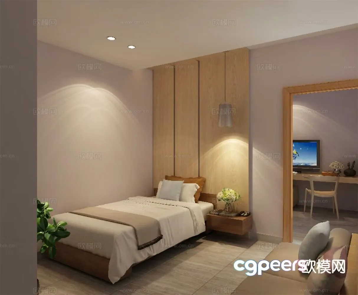 Modern bachelor apartment 3d model