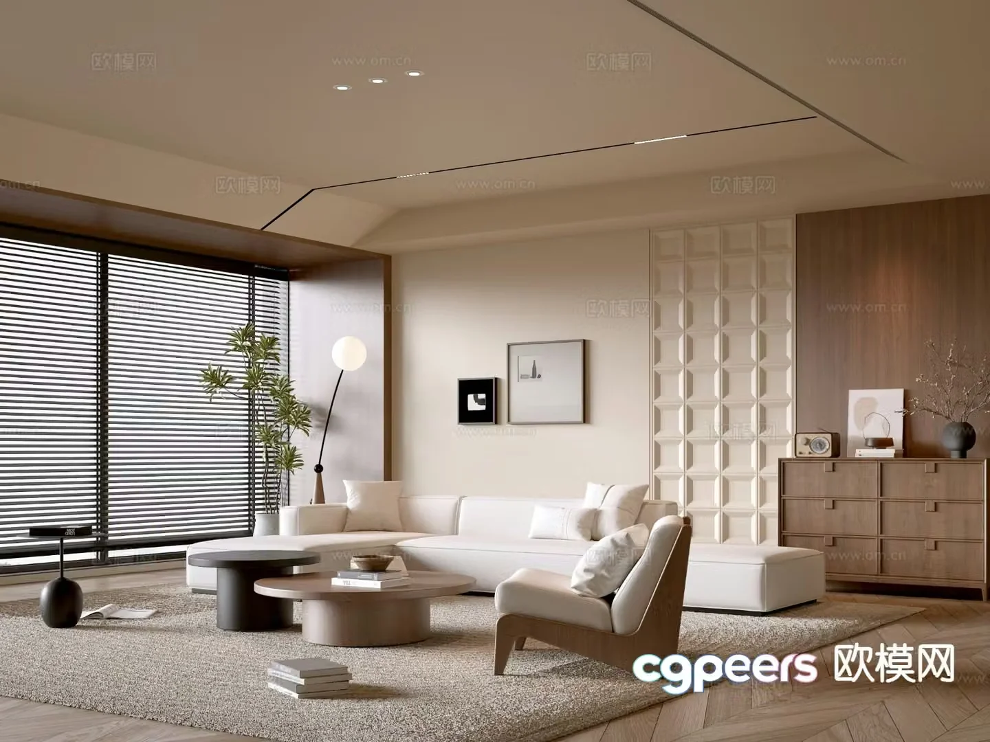 Wabi-sabi living room 3d model