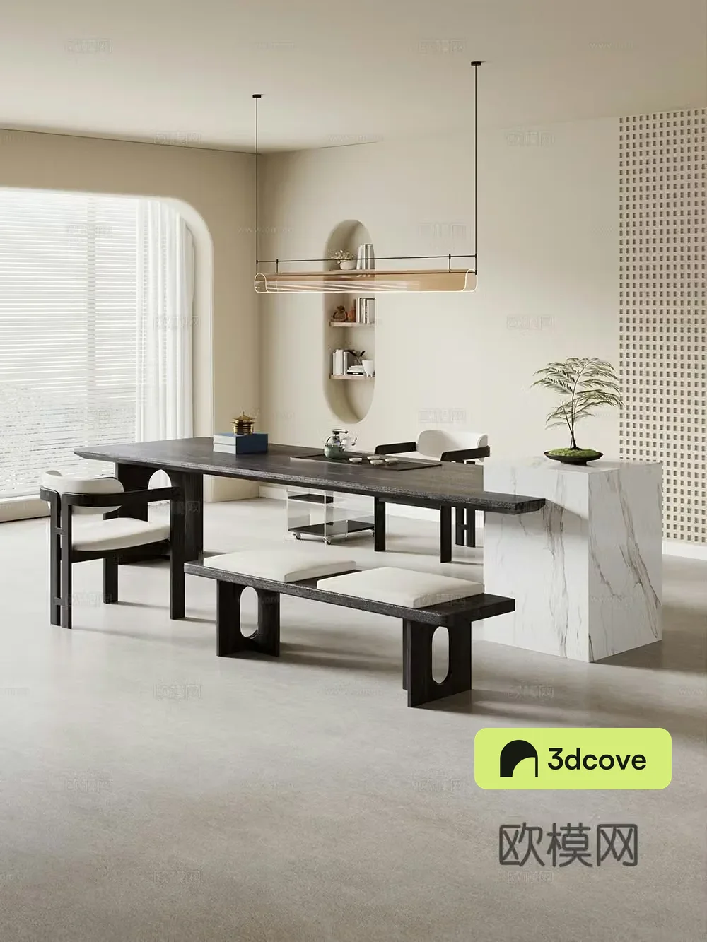 Creamy large plate table tea table and chair combination tea table tea room tea table balcony tea table
