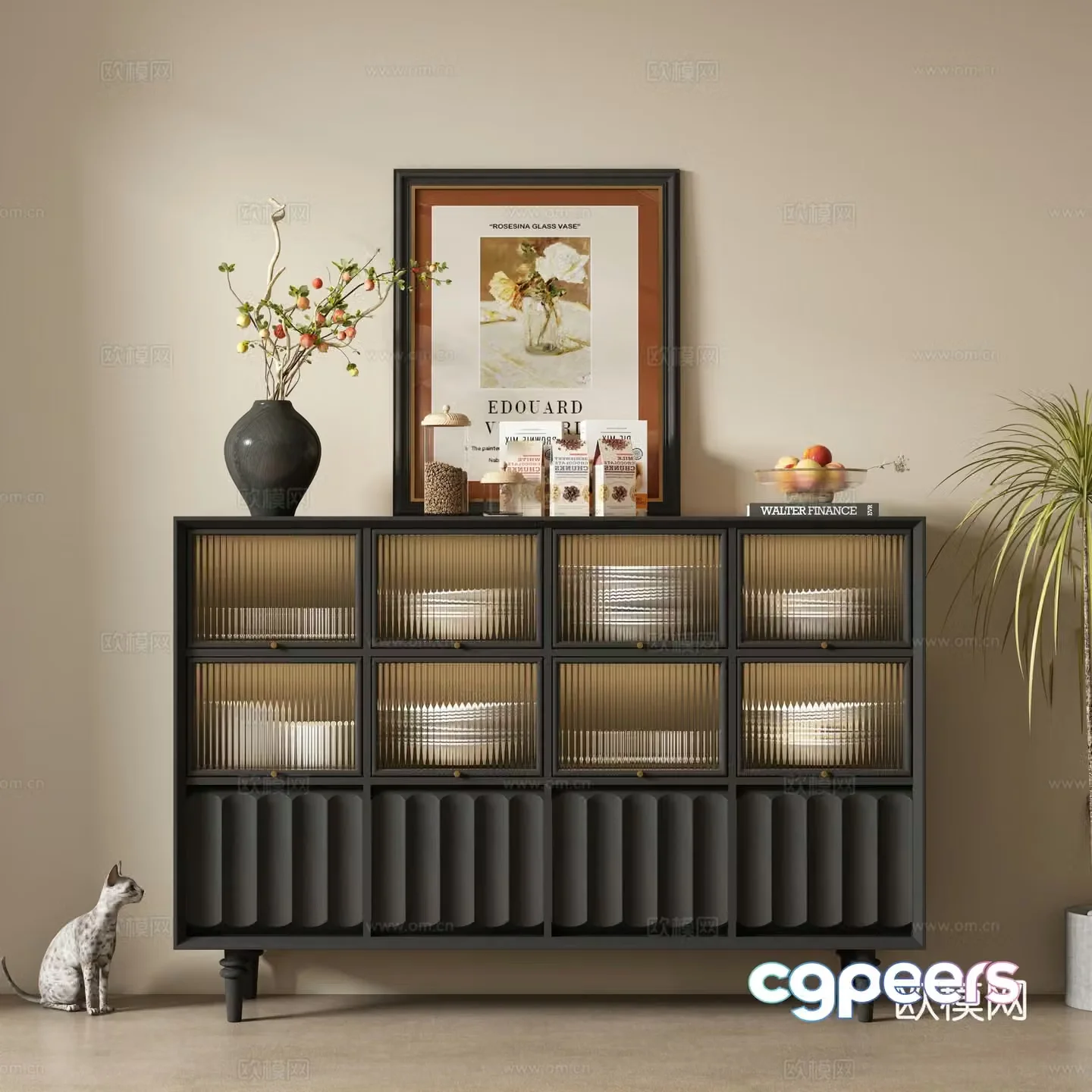 French dining cabinet 3D model