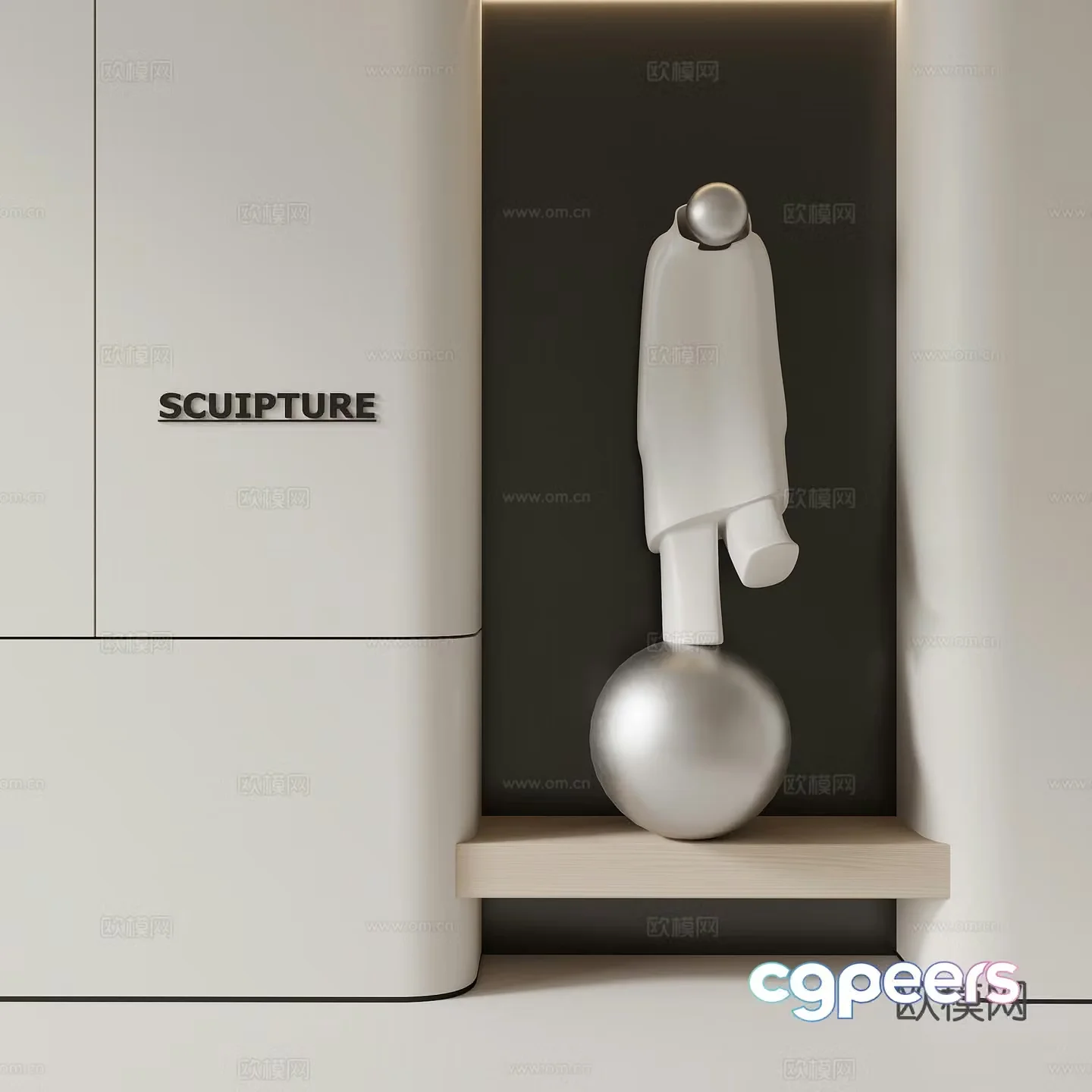 Sculpture Modern minimalist sculpture Humanoid sculpture Art sculpture 3d model