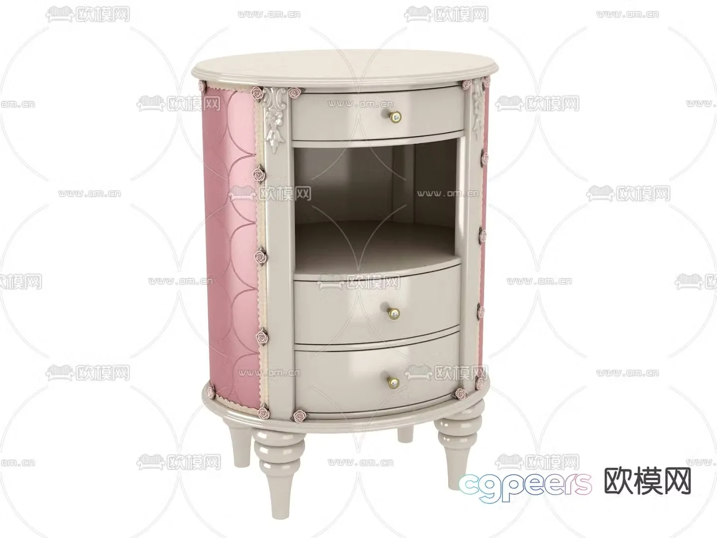 Simple European bedside table 3d model