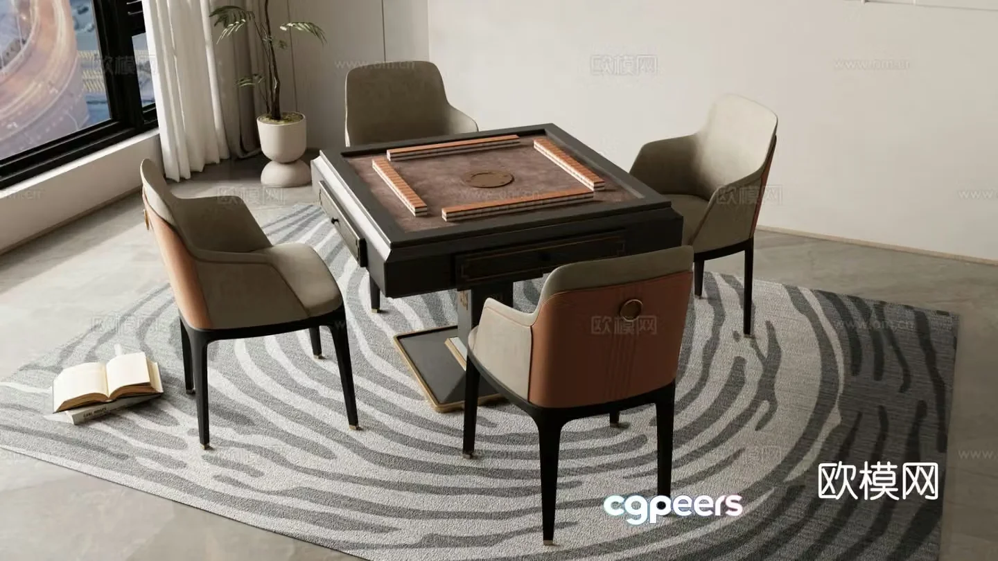 New Chinese style mahjong table 3d model